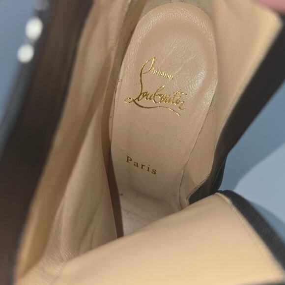 Christian Louboutin So Kate 100 Graffiti Patented Ankle Bootie Black White 35.5 - Picture 2 of 15